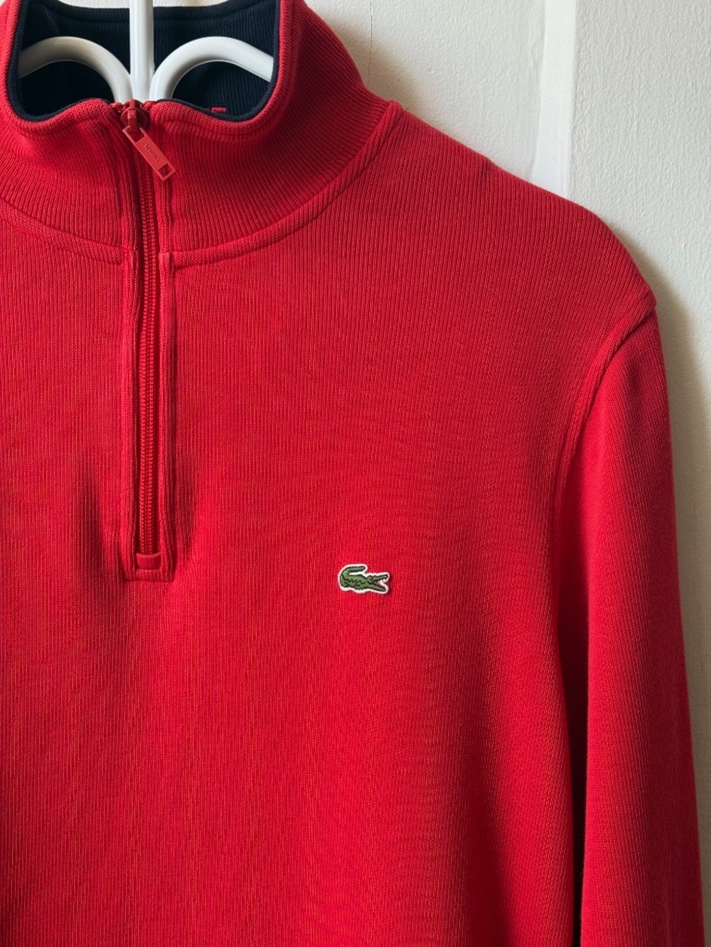 Lacoste men quarter zip sweater size 6 (XL) 100% cotton